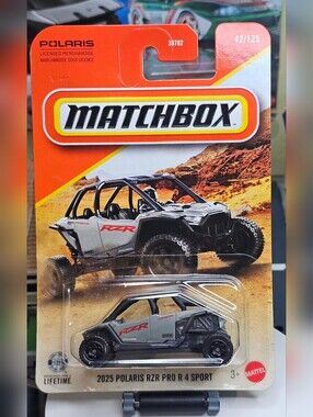 Matchbox 2025 Match Polaris RZR Pro R 4 Sport Gray and Black Off-Road Toy